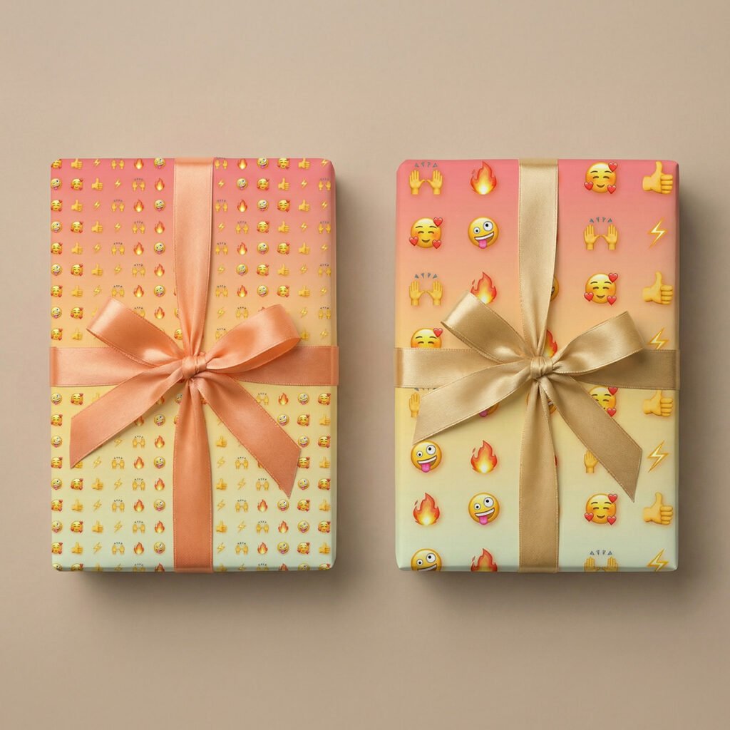 Emoji Pattern wrapping paper - personalised selection of colourful emoji icons