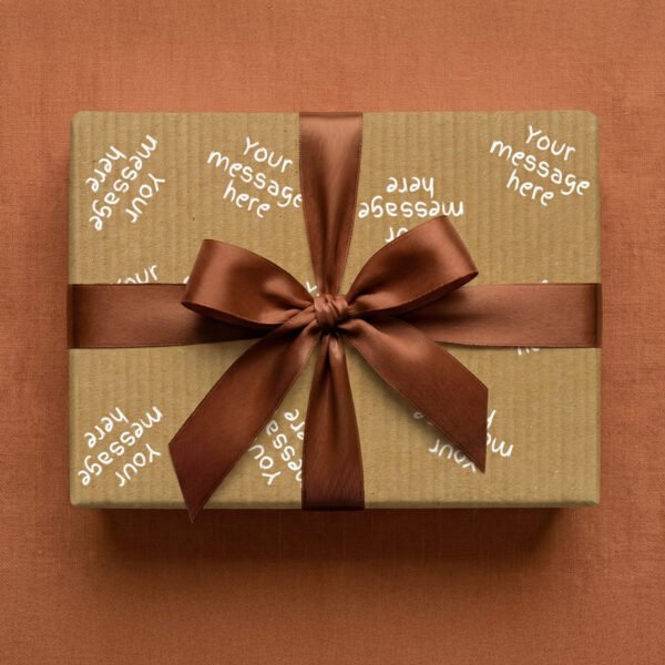 Hand Paint wrapping paper - custom hand-painted personalised message designs on natural paper