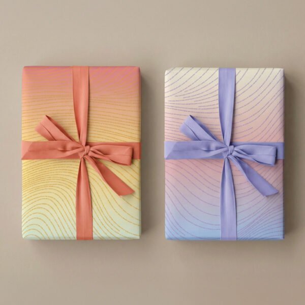 Abstract wave wrapping paper - flowing wave line design made from a custom message