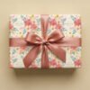 Floral Message wedding wrapping paper - pink and orange flowers with personalised message
