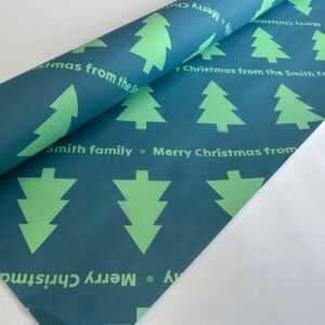 Personalised Christmas Tree Wrapping Paper - 5m Roll, Evergreen