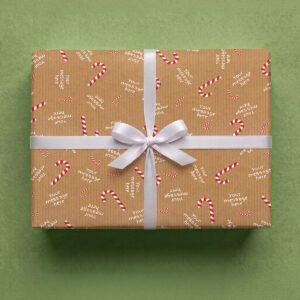 Personalised Candy Cane Christmas Wrapping Paper